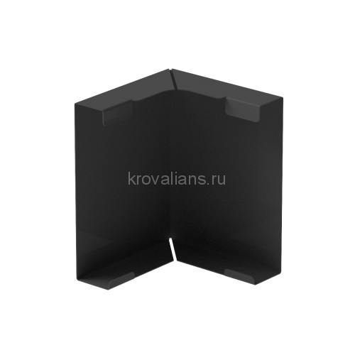 GALECO STAL2 125/80 Угол внешний к лицевой планке Черный RAL 9005 ( RR33) 1шт/уп