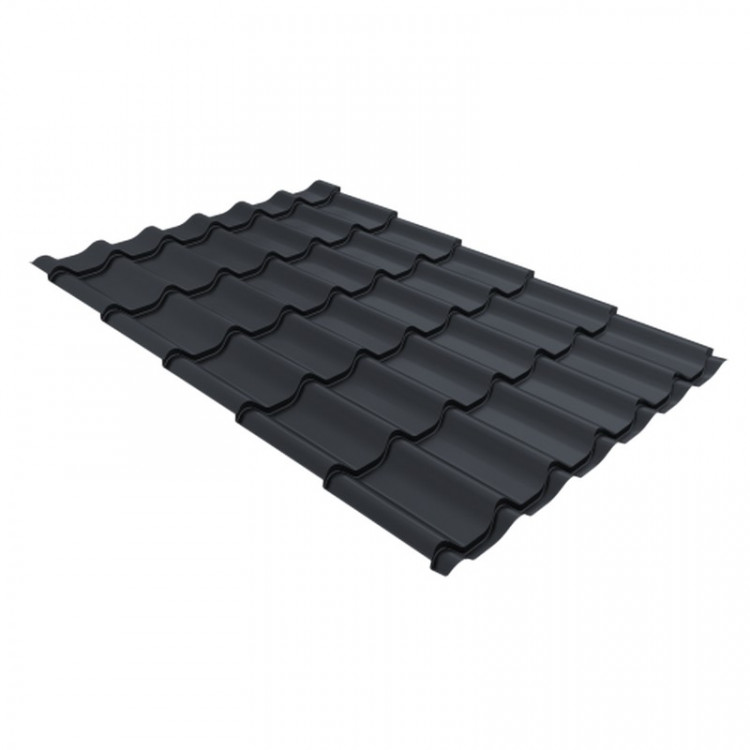 Металлочерепица классик 0,5 Velur X RAL 7024 мокрый асфальт