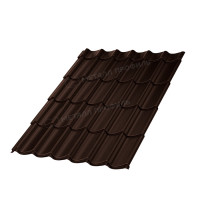 Металлочерепица МеталлПрофиль Ламонтерра-X (VALORI-20-DarkBrown-0.5) /1 кв.м/