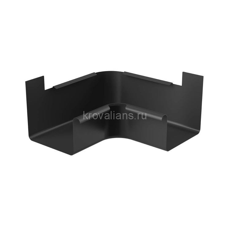 GALECO STAL2 125/80 Угол внутренний 90гр. Черный RAL 9005 ( RR33) 6шт/уп