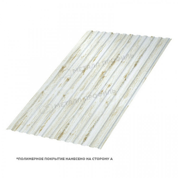 Профилированный лист МП-10х1100-B (ECOSTEEL_MA-01-Беленый Дуб-0,5)