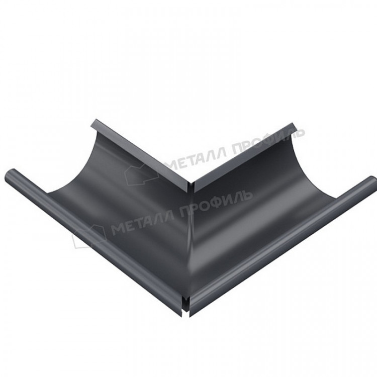 Угол желоба наружный МЕТАЛЛ ПРОФИЛЬ Foramina PUR 125/100 RAL 7024, серый графит