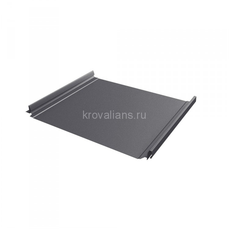 Фальцевая кровля Grand Line (Гранд Лайн) Кликфальц Pro 0,5 Satin с пленкой на замках (RAL 7004) 1 кв.м.