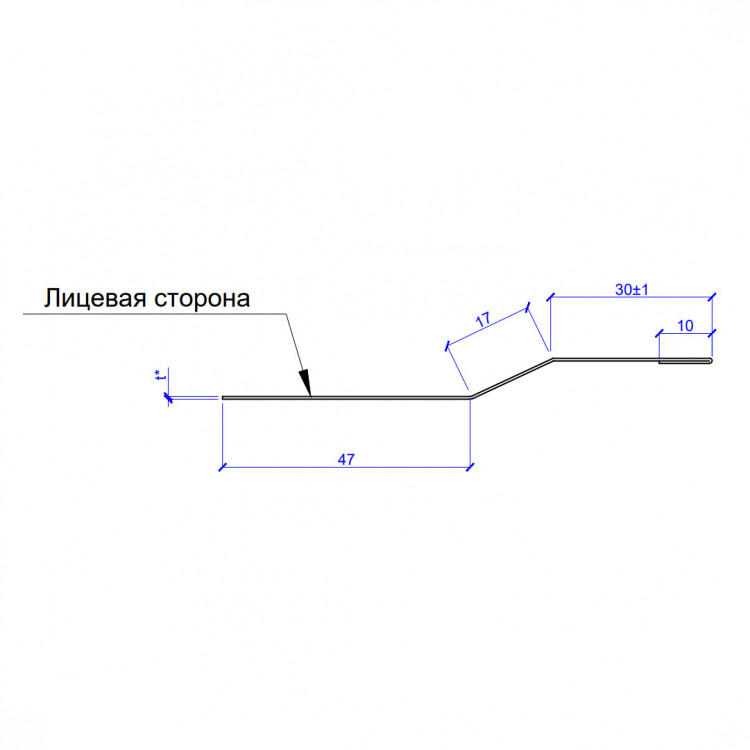 Планка крепежная FASTCLICK 7х30х2000 (VALORI-20-Grey-0.5)