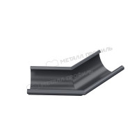 Угол желоба наружный 135 градусов МЕТАЛЛ ПРОФИЛЬ Foramina PUR 150/100 RAL 7024, серый