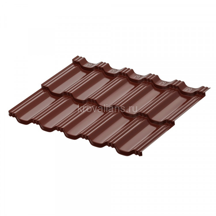 Модульная металлочерепица AquaSystem Гётеборг 1205х765 мм PE Rooftop Glance Zn180 0,5мм RAL8017