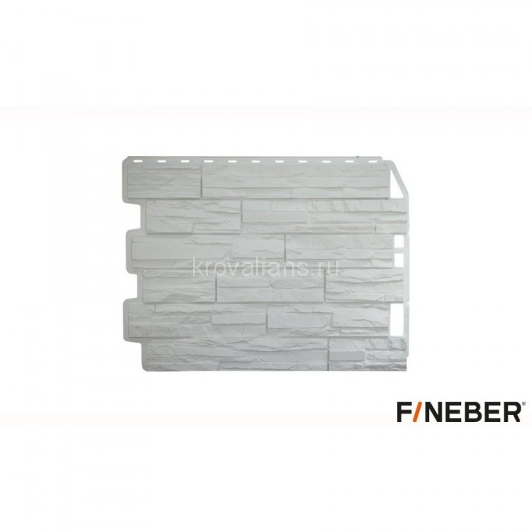 FineBer Фасайдинг Скол, белый 795 х 595 (шт 0,41м2), 10 шт/уп
