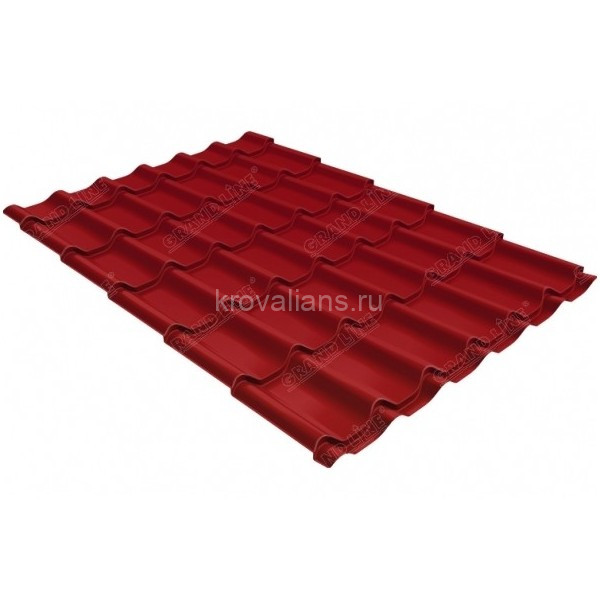 Металлочерепица классик Grand Line (Гранд Лайн) 0,5 Drap RAL 3005 /1 кв.м./