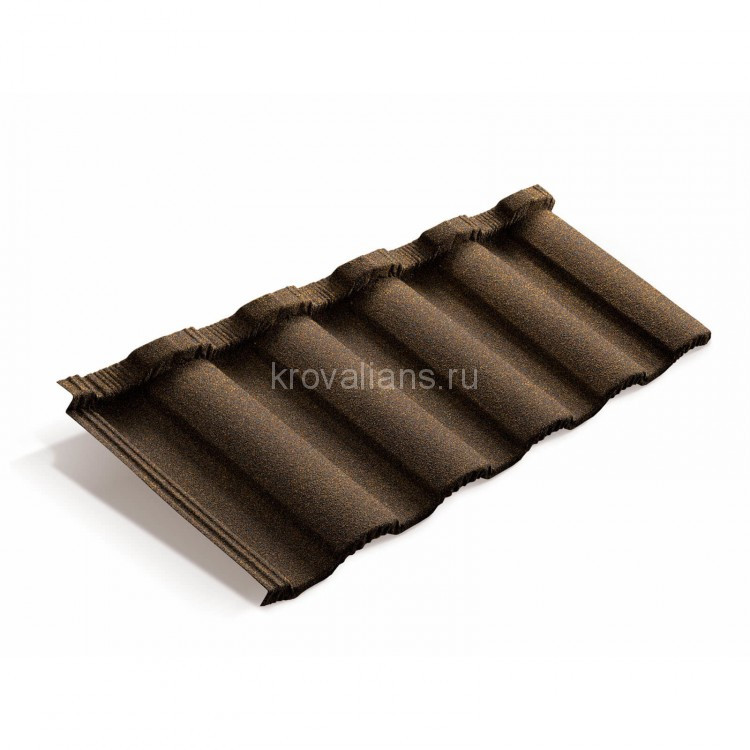 Композитная черепица Metrotile (Метротайл) MetroRoman (Айрон барк) /лист/