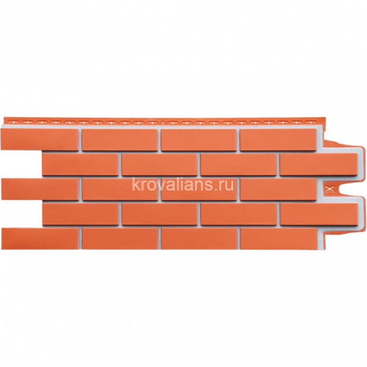 GL Панель полипропиленовая Клинкерный кирпич Премиум коралловый (шов RAL 7004)(0,995*0,390) 10шт/уп