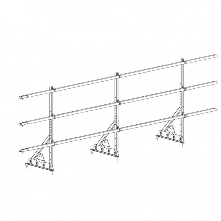 Ограждение ROOFsystems PROMO ZN 40х20 (овал) H-900/3,0м 2 трубы NEXT RAL8019