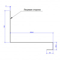 Планка примыкания верхняя к трубе FASTCLICK 250х240х2000 (VALORI-20-Grey-0.5)