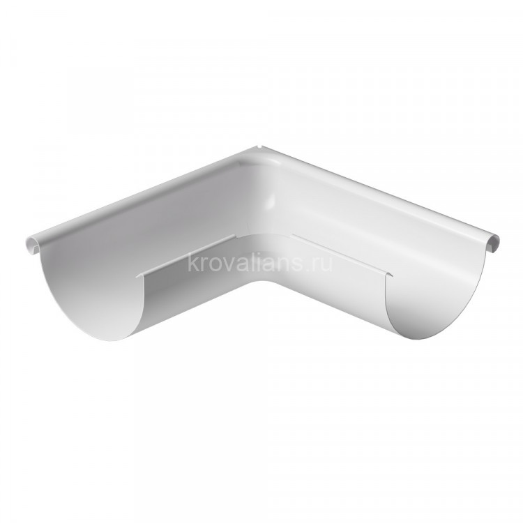 Docke STAL PREMIUM 125/90 мм Угол внешний  90 гр Пломбир RAL9010 8шт/упак