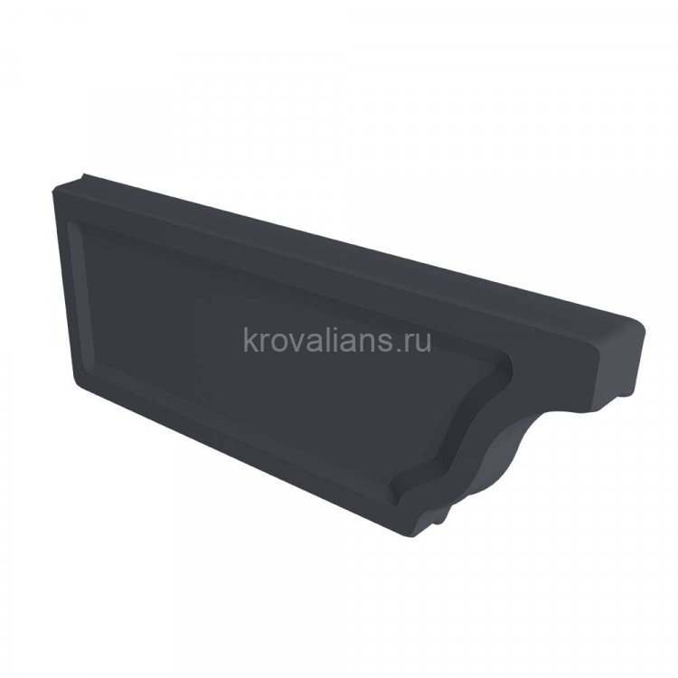 Vortex Project 210/150 Заглушка желоба левая RAL 7024 мокрый асфальт