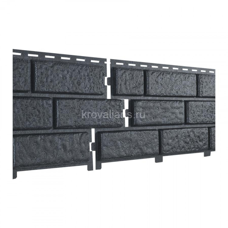 Ю-Пласт Сайдинг STONE-HOUSE Кирпич Графит (с дв. замк) 0,23 *3,025м (1уп=10 шт/6,95м2)под заказ