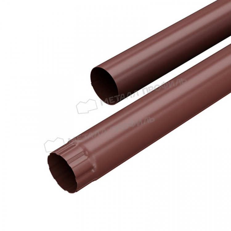 Труба водосточная МЕТАЛЛ ПРОФИЛЬ Foramina PUR 125/100 3м RR 32, коричневый