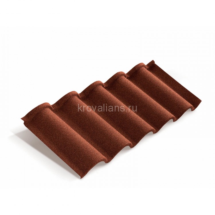 Композитная черепица Metrotile (Метротайл) Romana (Кирпичный) /лист/