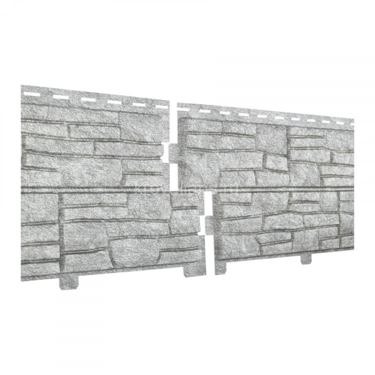 Ю-Пласт Сайдинг STONE-HOUSE Сланец Светло-серый (с дв. замк) 0,225 *2м  (1уп.=15шт/6,75м2)