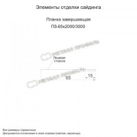 МеталлПрофиль Планка завершающая 65х3000 (Полиэстер-01-RR32-0.45)