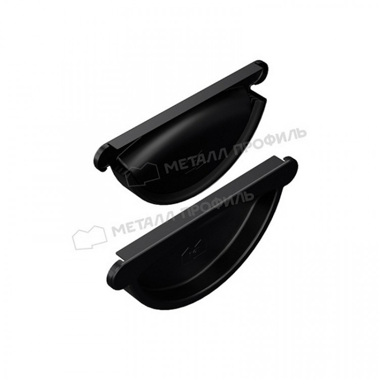 Заглушка желоба МЕТАЛЛ ПРОФИЛЬ PURMAN BLACK EDITION 125/100 RAL 9005, черный