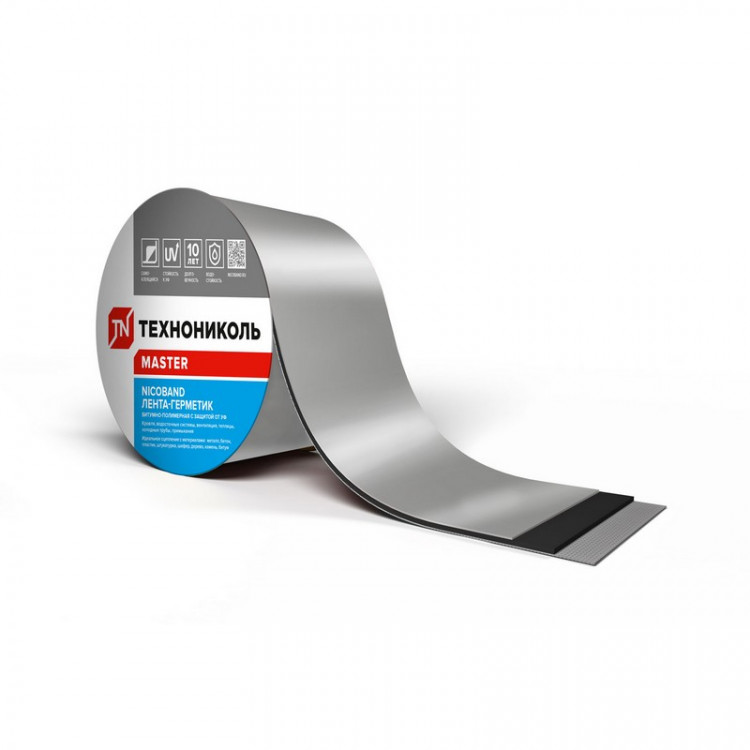 Лента для примыканий Nicoband 10 метра Х 75 мм (Серебристый) /1 шт/