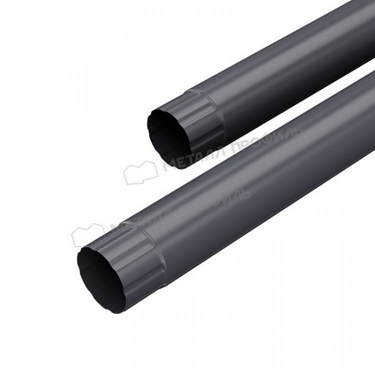 Труба соединительная МЕТАЛЛ ПРОФИЛЬ Foramina PUR 125/100 1м RAL 7024, серый графит