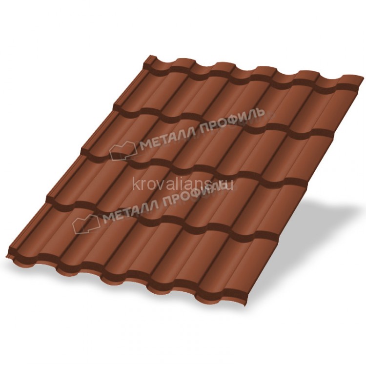 Металлочерепица МеталлПрофиль Монтекристо-S (PURETAN-20-RR750-0.5) /1 кв.м./