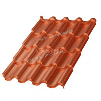 Металлочерепица МеталлПрофиль Монтерроса-M (AGNETA-20-Copper\Copper-0.5) /1 кв.м./