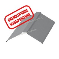 МеталлПрофиль Планка конька плоского 120х120х2000 (AGNETA-20-Copper\Copper-0.5) /1 шт/