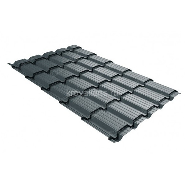 Металлочерепица Grand Line (Гранд Лайн) квадро 0,5 Satin RAL 7024 /1 кв.м./