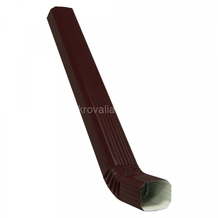 Vortex 127/102 Труба прямоугольная с коленом 1м PE RR 32 темно-коричневый