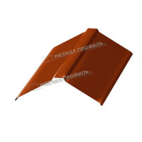 МеталлПрофиль Планка конька плоского 150х150х2000 (AGNETA-20-Copper\Copper-0.5) /1 шт/