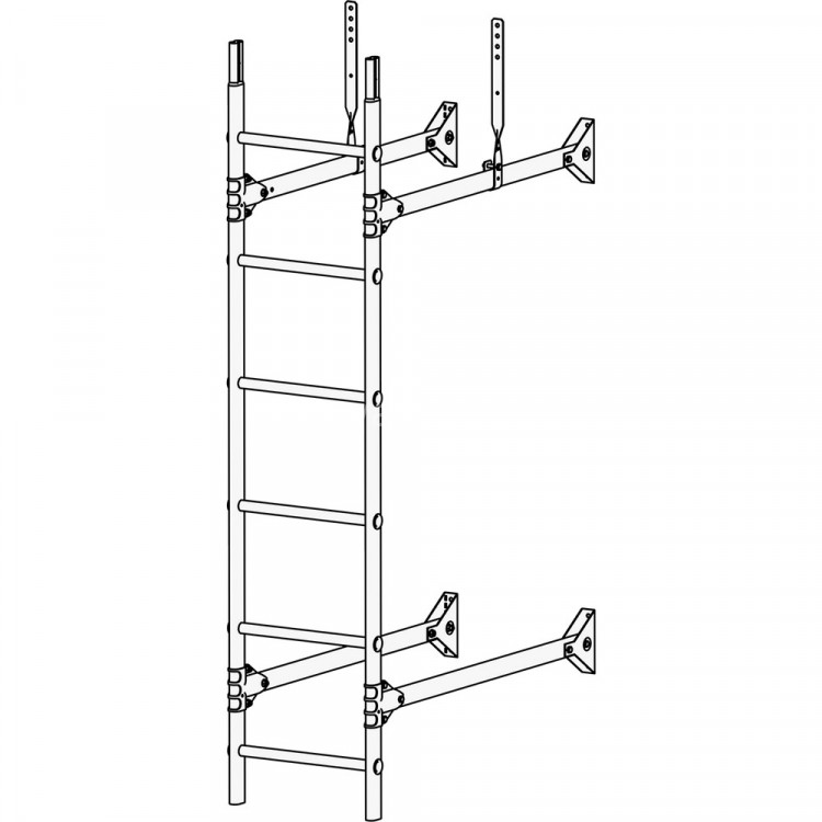 Лестница стеновая ROOFsystems PRESTIGE ZN400 3м Универ RAL 7024