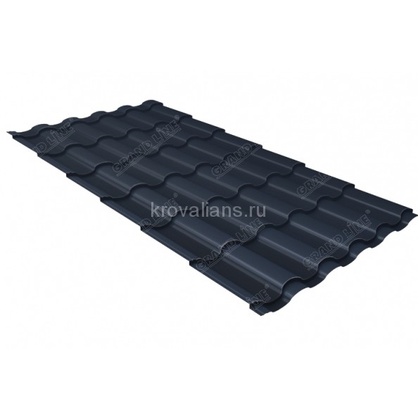Металлочерепица Grand Line (Гранд Лайн) кредо 0,5 GreenСoat Pural RAL 7024 /1 кв.м./