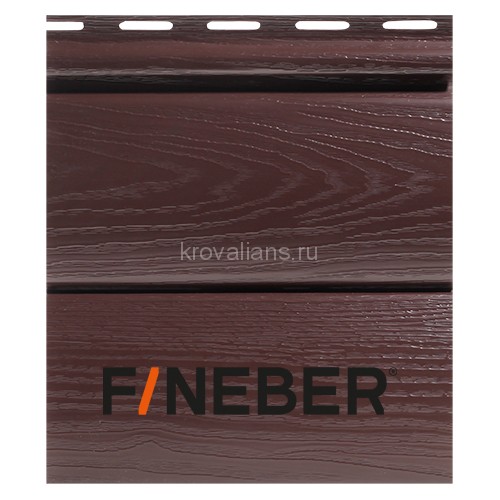 FineBer Сайдинг BlockHouse Extra Acrylic темный дуб 3,66м (12шт/уп)