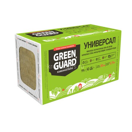 ТехноНИКОЛЬ GREENGUARD УНИВЕРСАЛ 1200х600х50 мм (5,76 м2 8 плит) 0,288 м3 Плиты минераловатные