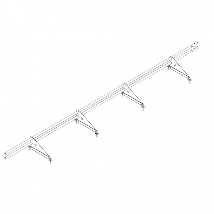 Снегозадержатель ROOFsystems ECONOM d25(круг), 3м, м/ч 4 опоры (треугольн.) RAL 7024