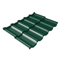 Металлочерепица Grand Line (Гранд Лайн) квинта Uno c 3D резом 0,5 Quarzit RAL 6005 /1 кв.м./
