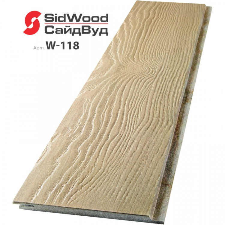 SidWood, хризотилцементный сайдинг 3000х190х10 мм клик 0,57м2 W-118
