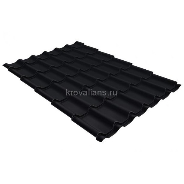 Металлочерепица модерн Grand Line (Гранд Лайн) 0,45 PE RAL 9004 /1 кв.м./