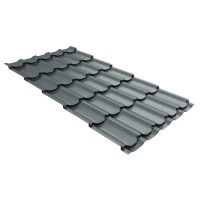 Металлочерепица Grand Line (Гранд Лайн) квинта плюс 3D 0,5 Satin Мatt RAL 7016 /1 кв.м./