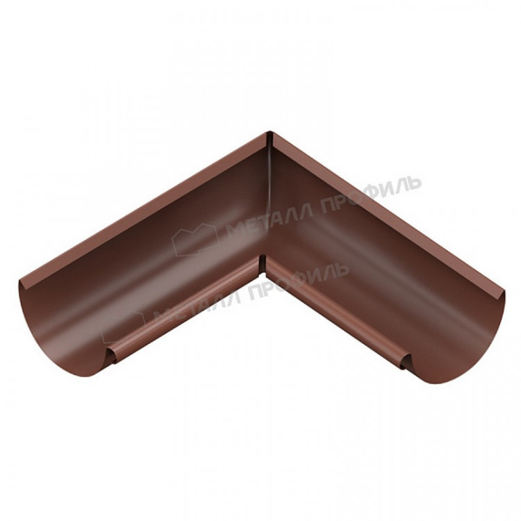 Угол желоба внутренний МЕТАЛЛ ПРОФИЛЬ GRANDSYSTEM D125х90 градусов Ral 8017 Угол желоба внутренний МЕТАЛЛ ПРОФИЛЬ GRANDSYSTEM D125х90 градусов Ral 8017