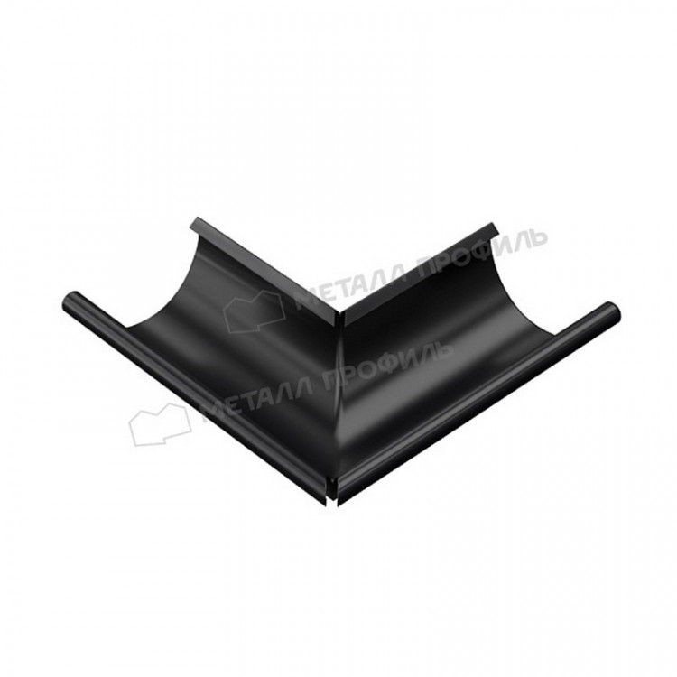 Угол желоба наружный МЕТАЛЛ ПРОФИЛЬ PURMAN BLACK EDITION 125/100 RAL 9005, черный
