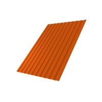 Профнастил С8А 0,45 PE с пленкой RAL 2004 оранжевый