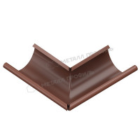 Угол желоба наружный МЕТАЛЛ ПРОФИЛЬ GRANDSYSTEM D125х90 градусов Ral 8017