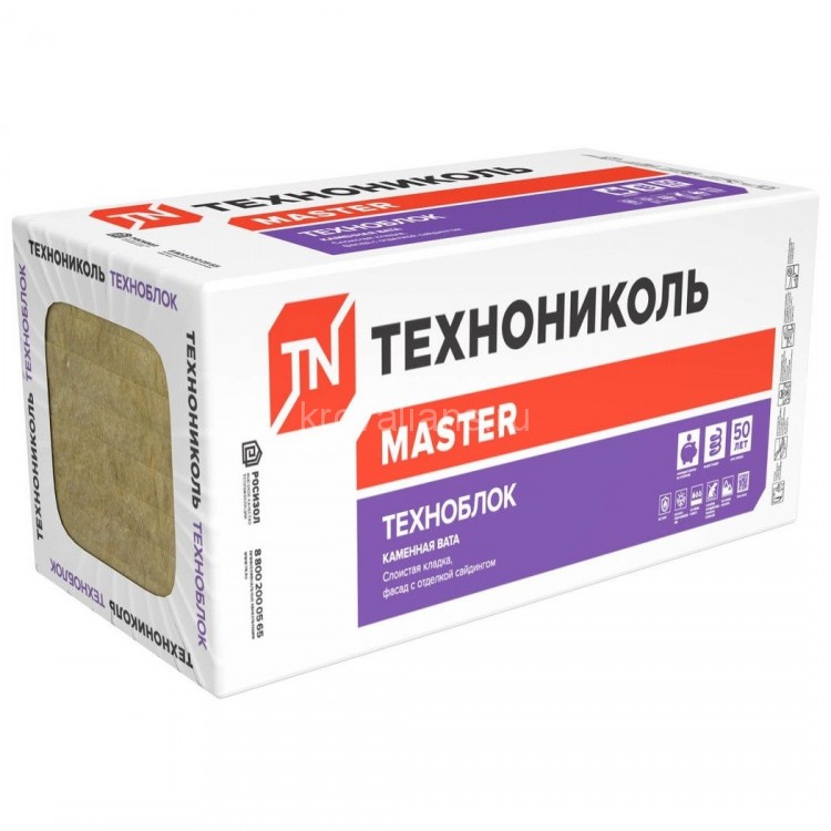 ТехноНИКОЛЬ ТЕХНОБЛОК СТАНДАРТ 1200х600х100 мм (4,32 м2) 0,432 м3 Плиты минераловатные