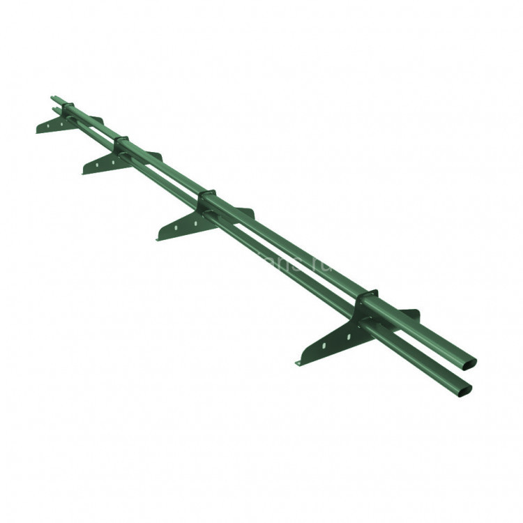 Снегозадержатель трубчатый овальный NewLine d40*20 мм, 4 опоры зеленый RAL6005