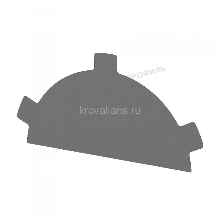 МеталлПрофиль Заглушка конька круглого простая NormanMP (Полиэстер-01-7004-0.5) /1 шт/