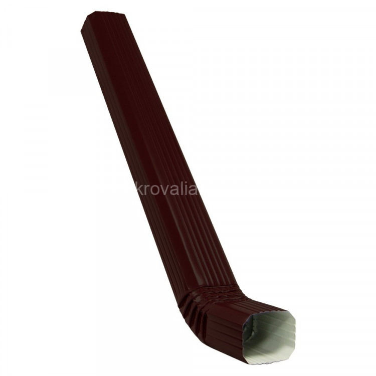 Vortex 127/102 Труба прямоугольная с коленом 1м PE RAL 8017 шоколад