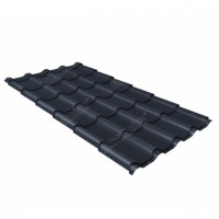 Металлочерепица Grand Line (Гранд Лайн) камея 0,5 Quarzit lite RAL 7024 /1 кв.м./